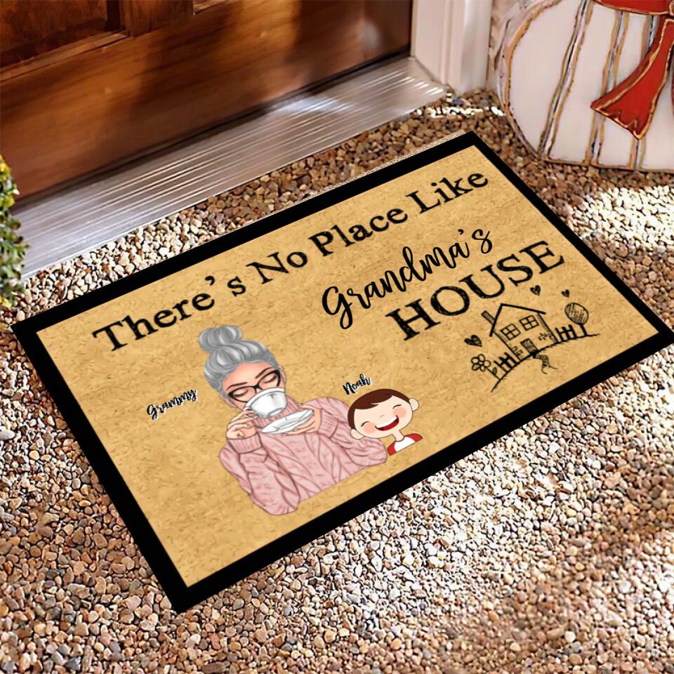 Joyousandfolksy No Place Like Grandmas Cute Kids Personalized Doormat