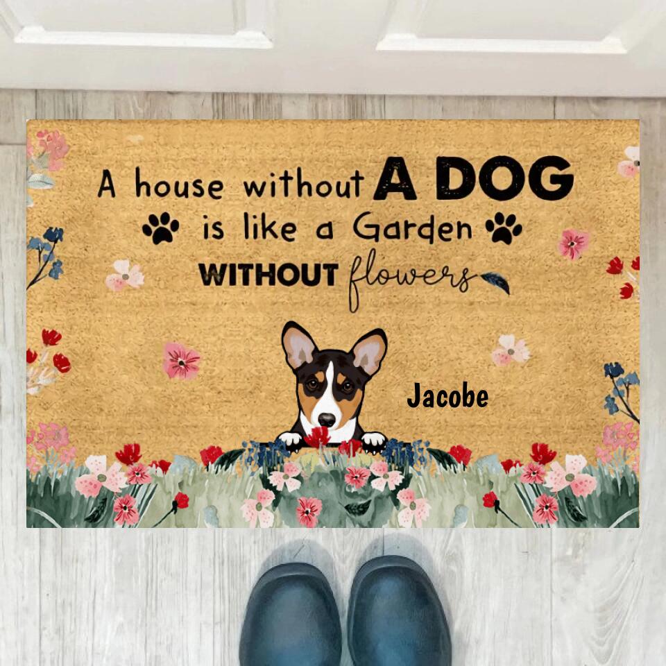Joyousandfolksy House Without Dogs Personalized Doormat