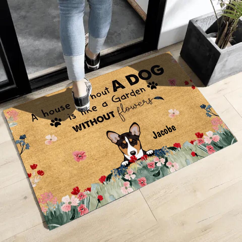 Joyousandfolksy House Without Dogs Personalized Doormat