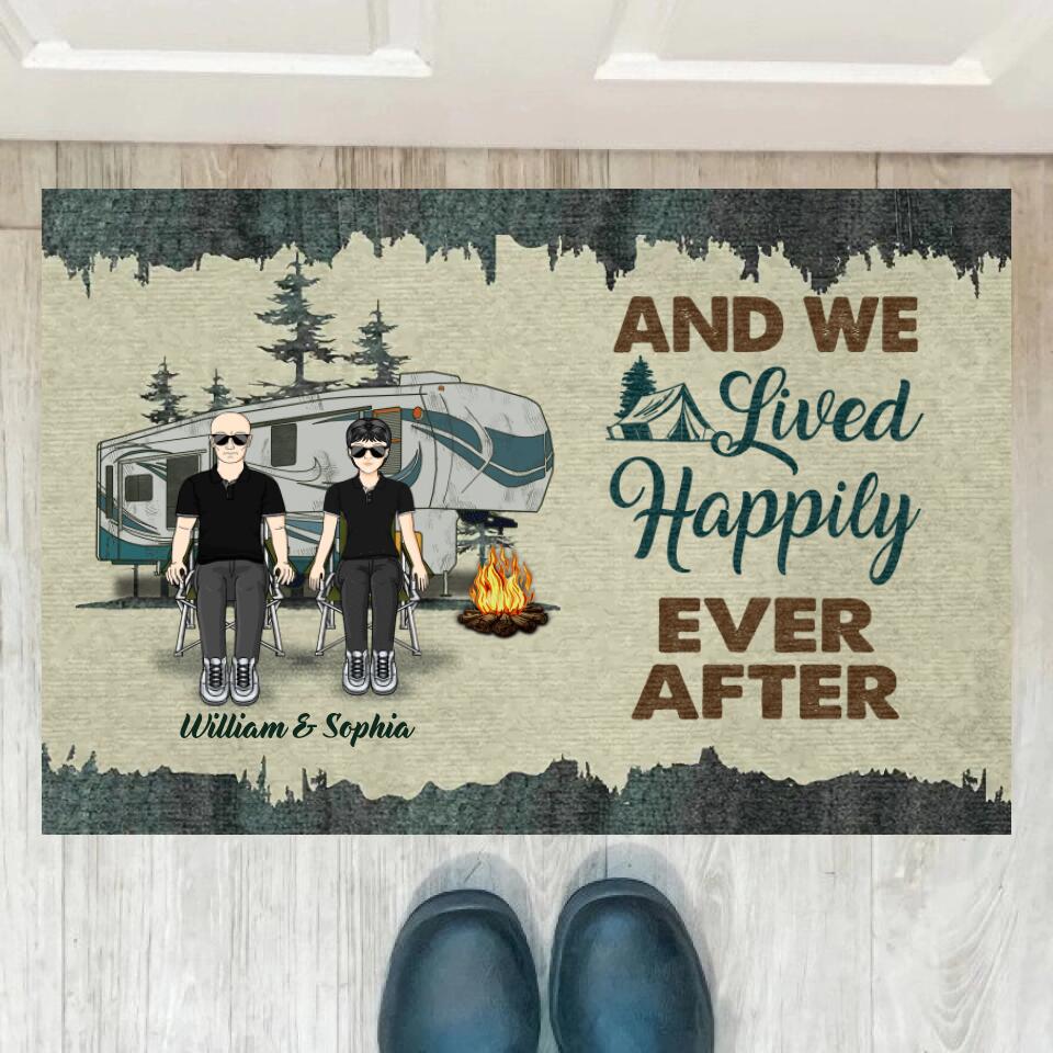 Drive Slow Drunk Campers Matter Husband Wife - Camping Couple - Personalized Custom Doormat d-f14