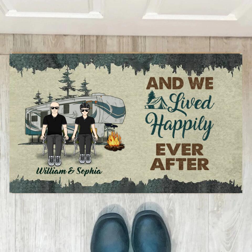 Drive Slow Drunk Campers Matter Husband Wife - Camping Couple - Personalized Custom Doormat d-f14