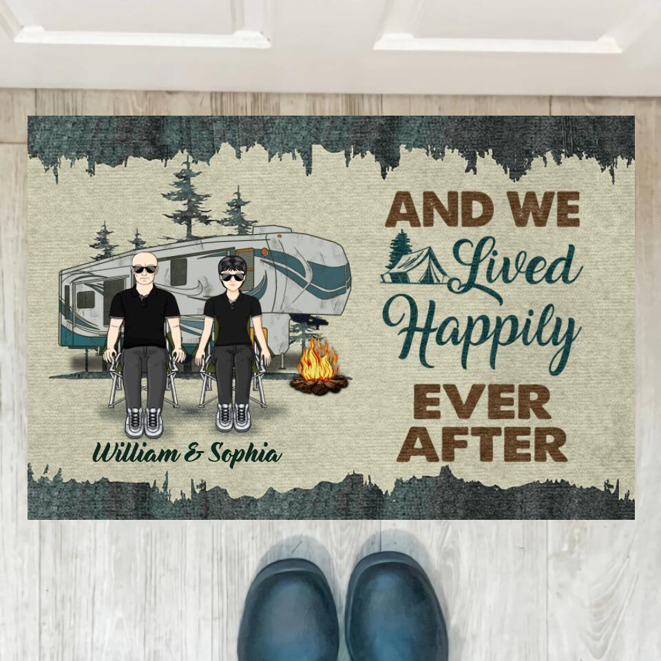 Drive Slow Drunk Campers Matter Husband Wife - Camping Couple - Personalized Custom Doormat d-f14