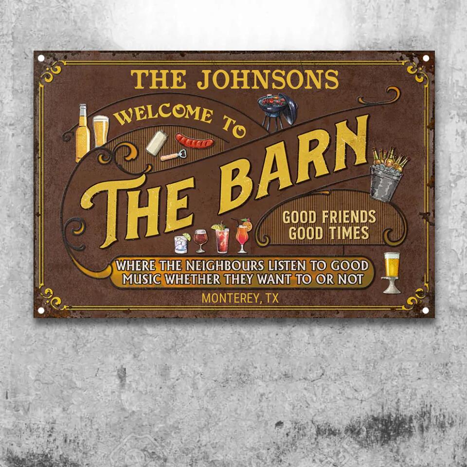 Personalized Barn Listen To The Good Music Custom Classic Metal Signs F54