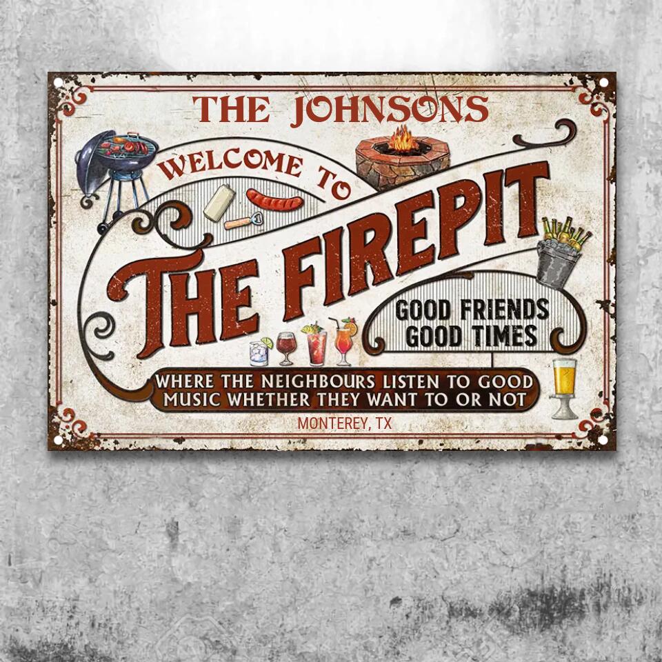 Personalized Firepit Grilling Red Listen To The Good Music Custom Classic Metal Signs F58