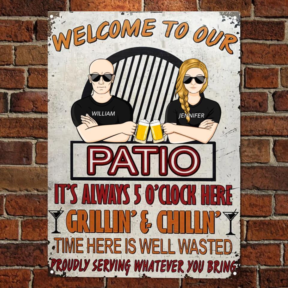 Proudly Serving Whatever - Patio Backyard Sign - Personalized Custom Classic Metal Signs F96