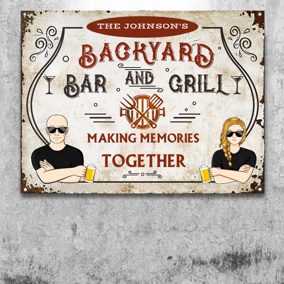 Grilling Backyard Listen To Good Music - Yard Sign - Personalized Custom Classic Metal Signs F95