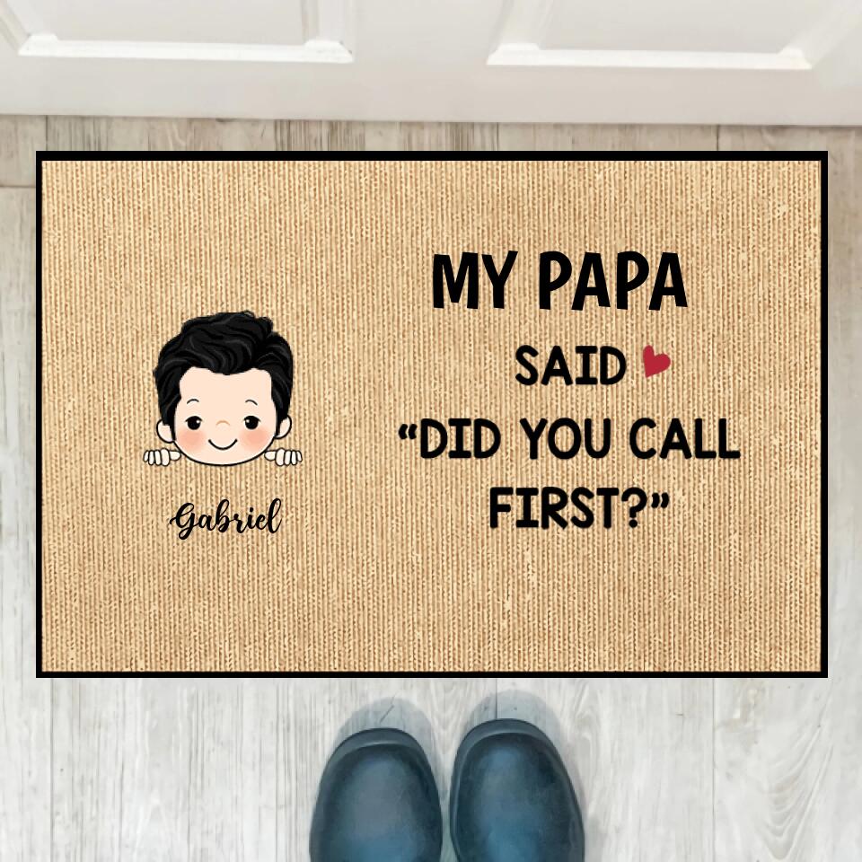 Joyousandfolksy Did You Call First Grandparents Personalized Doormat