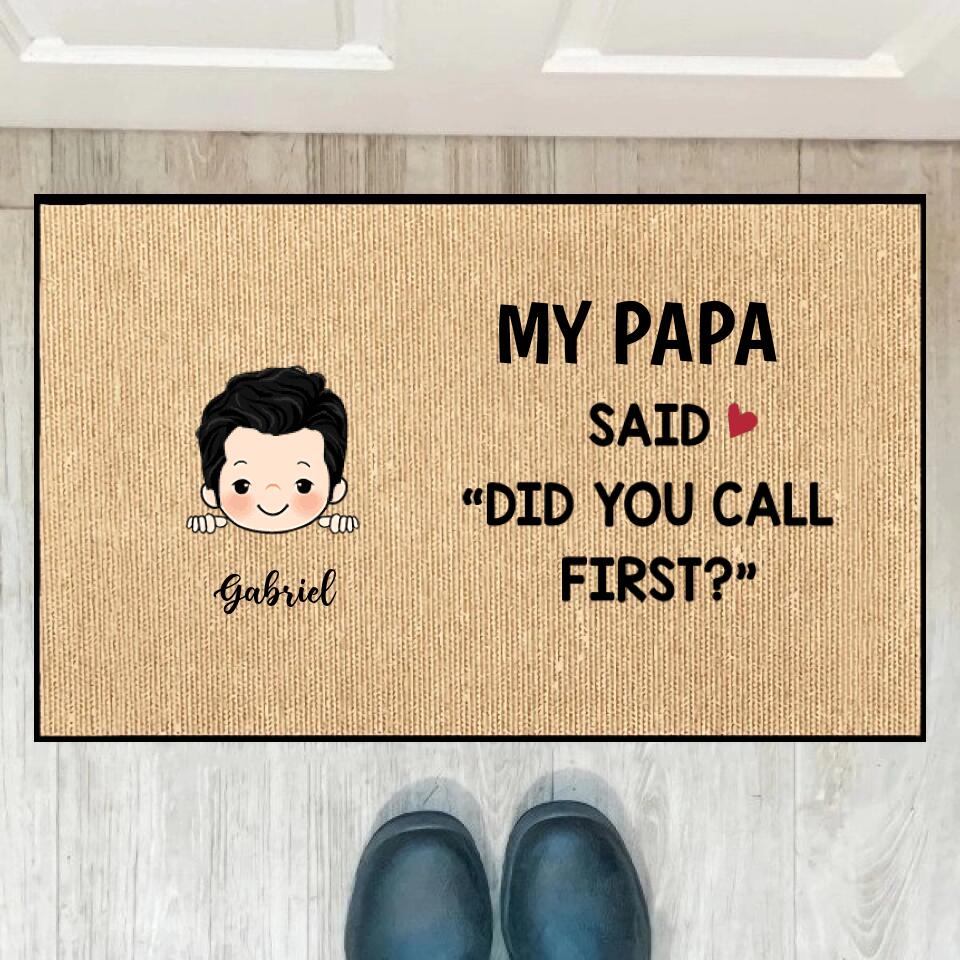 Joyousandfolksy Did You Call First Grandparents Personalized Doormat