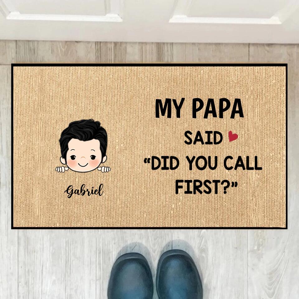 Joyousandfolksy Did You Call First Grandparents Personalized Doormat