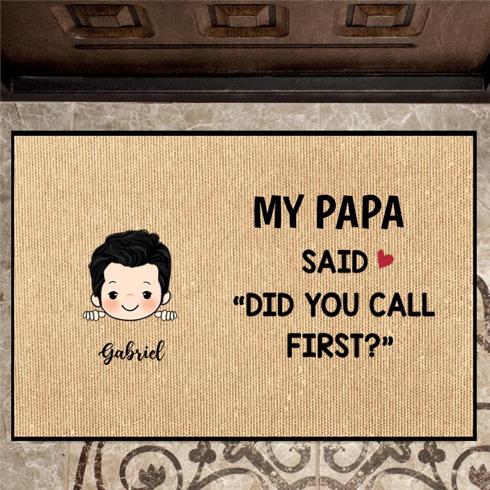 Joyousandfolksy Did You Call First Grandparents Personalized Doormat