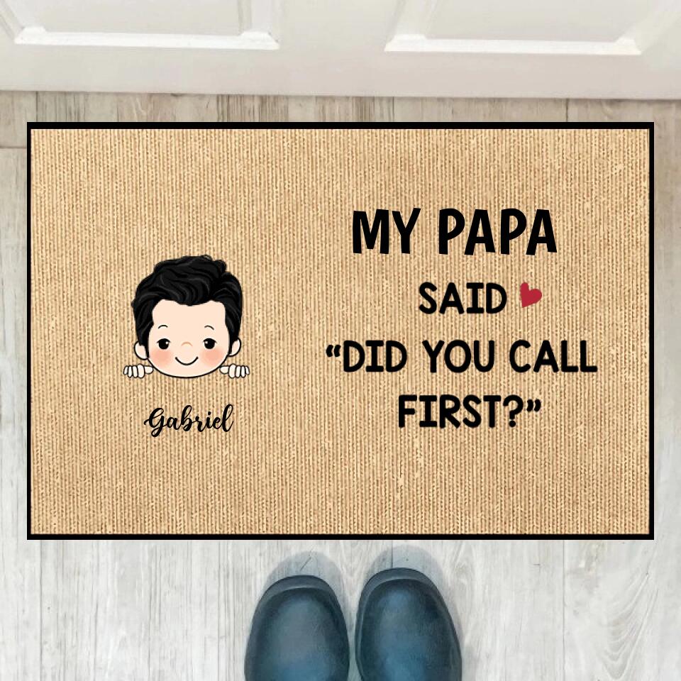 Joyousandfolksy Did You Call First Grandparents Personalized Doormat