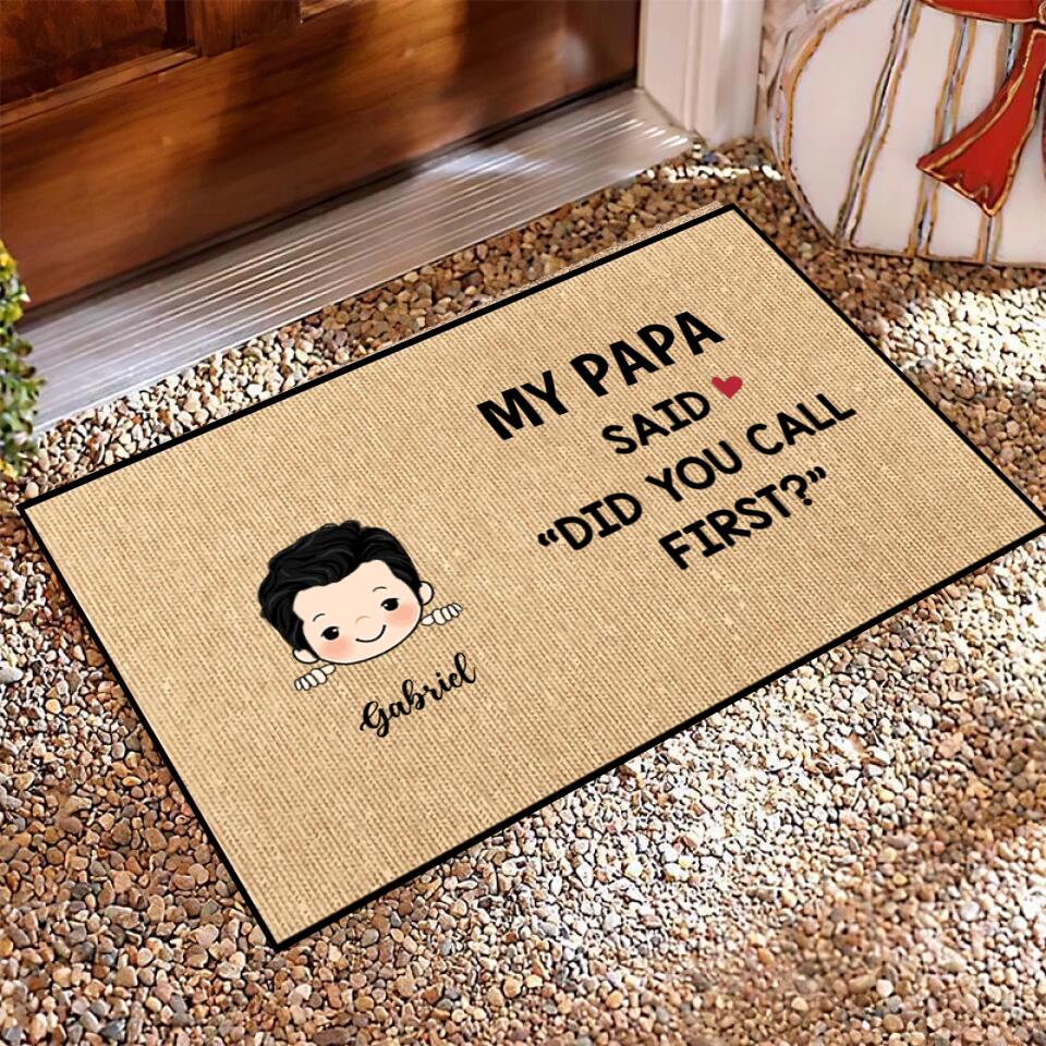 Joyousandfolksy Did You Call First Grandparents Personalized Doormat