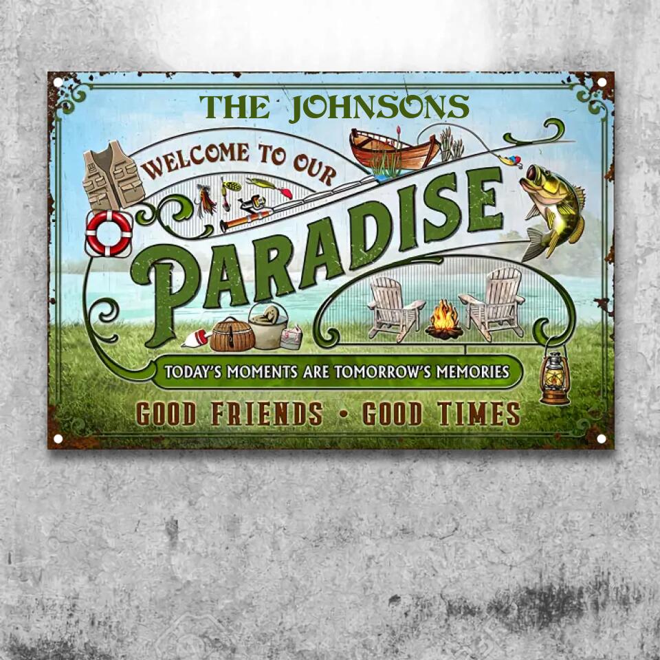 Personalized Lake Paradise Tomorrow's Memories Custom Classic Metal Signs F117