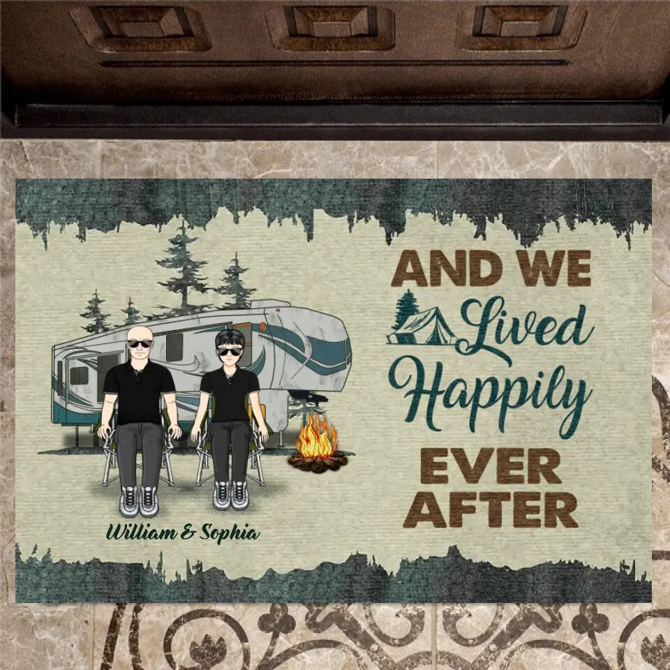 Drive Slow Drunk Campers Matter Husband Wife - Camping Couple - Personalized Custom Doormat d-f14