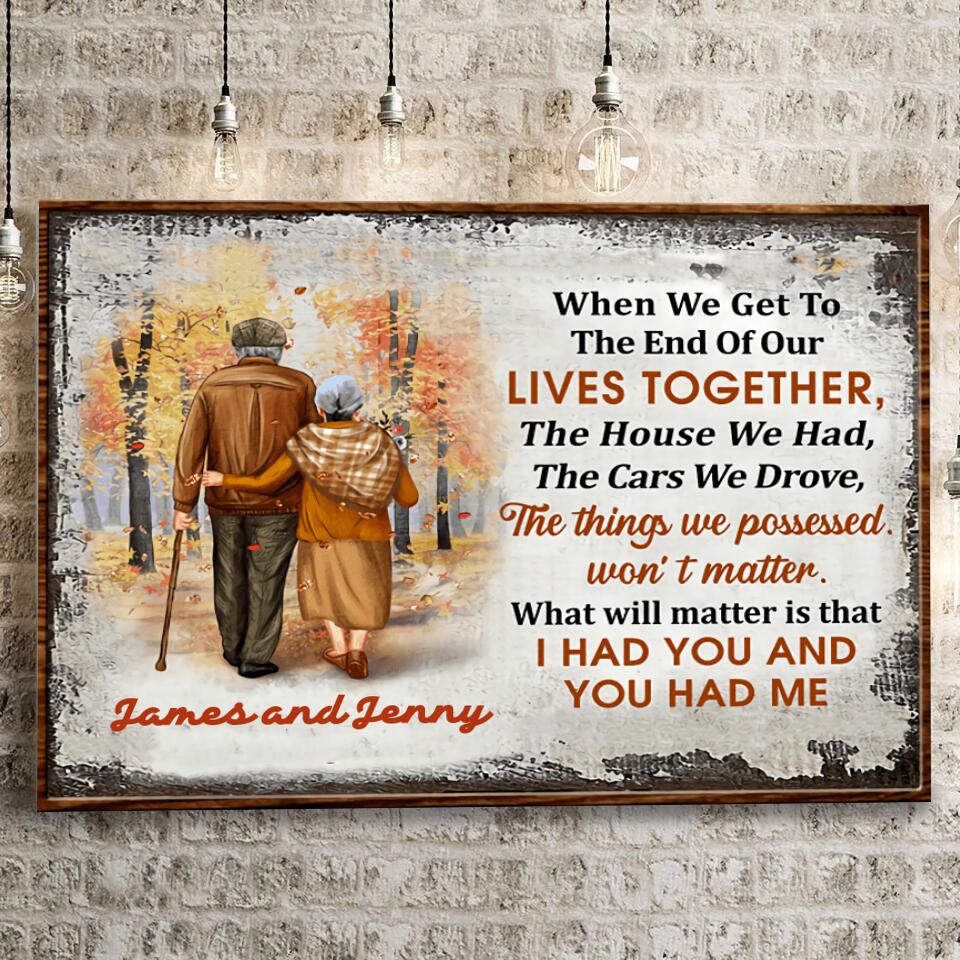 Family Old Couple When We Get Custom Canvas, Personalized Fall Couple Wall Art, Couple Gift Wall art F10