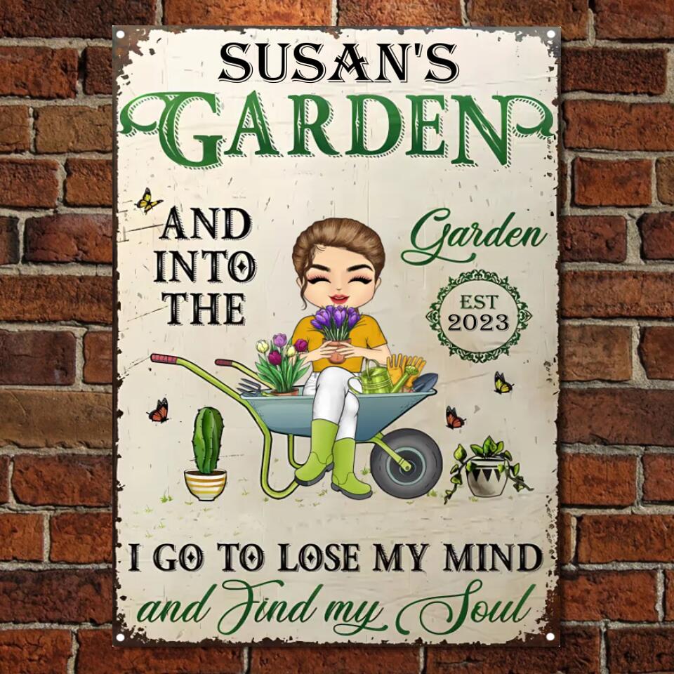 Gardening Find My Soul Chibi - Gift For Mother - Personalized Custom Classic Metal Signs msf-123