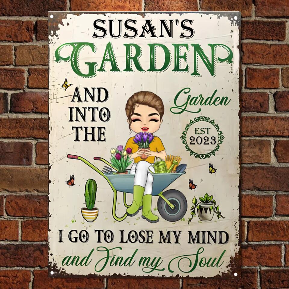 Gardening Find My Soul Chibi - Gift For Mother - Personalized Custom Classic Metal Signs msf-123