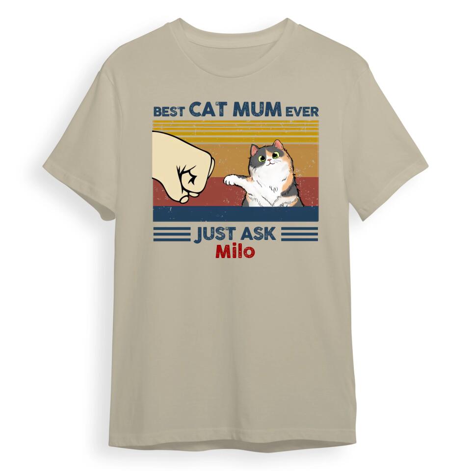 Best Cat Dad Ever Just Ask - Personalised Gifts | T-shirts for Cat Lovers T7