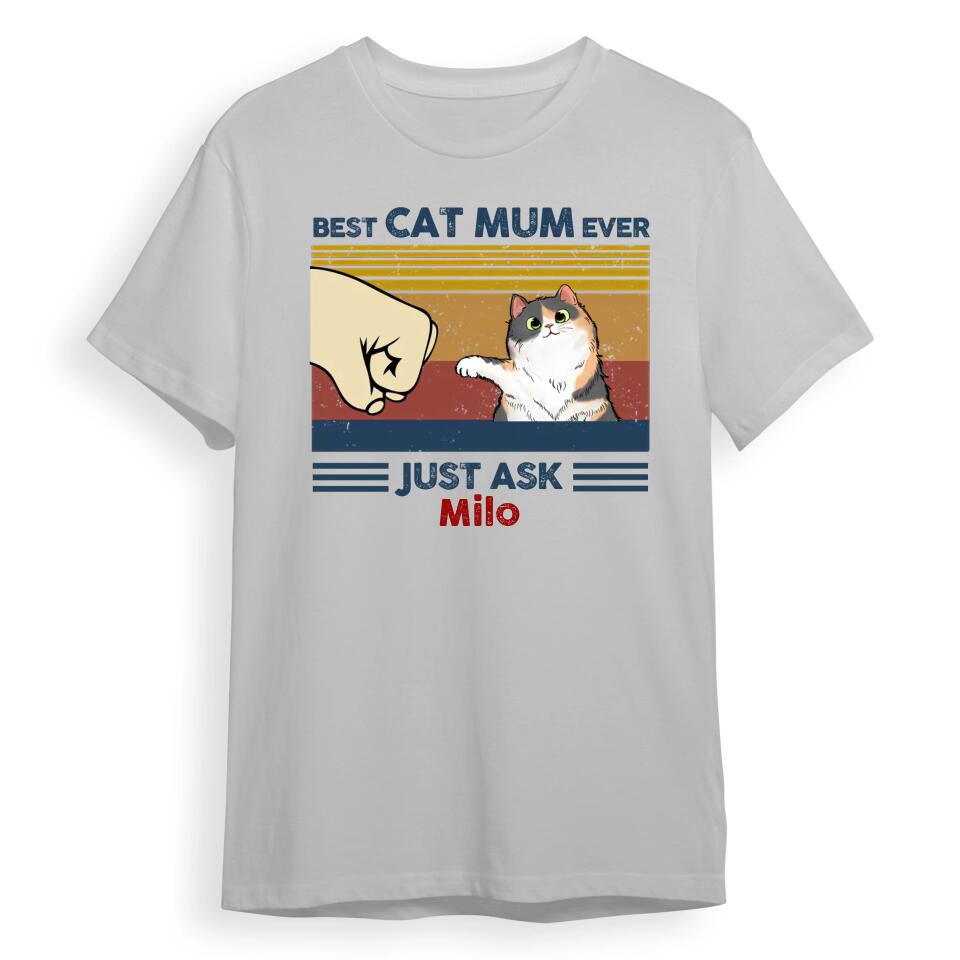 Best Cat Dad Ever Just Ask - Personalised Gifts | T-shirts for Cat Lovers T7