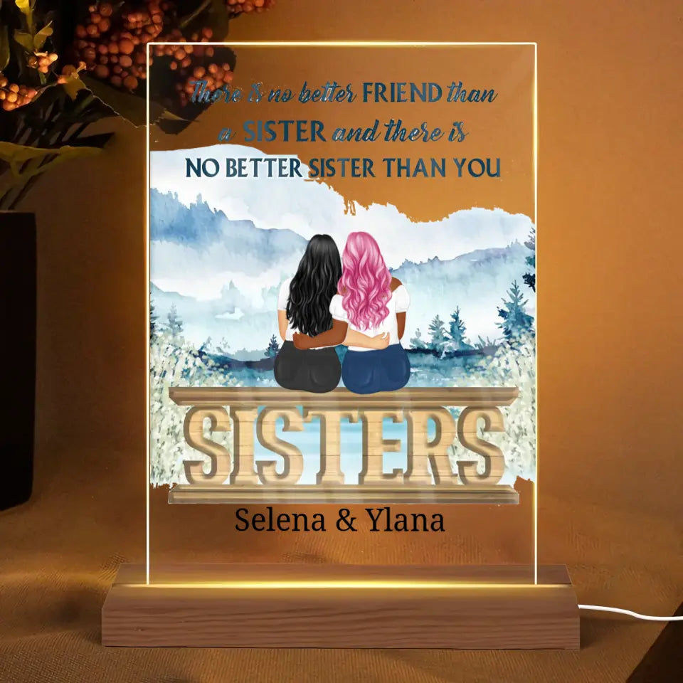 No Better Sister Than You - Gift For Sisters - Personalized Custom Vertical Rectangle Acrylic Plaque PL-F12