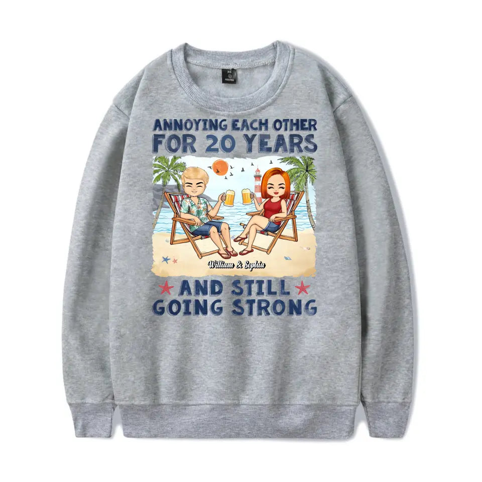 Annoying Each Other Beach Husband Wife - Couple Gift - Personalised Custom T-Shirt, Hoodie, Sweatshirt T-F79