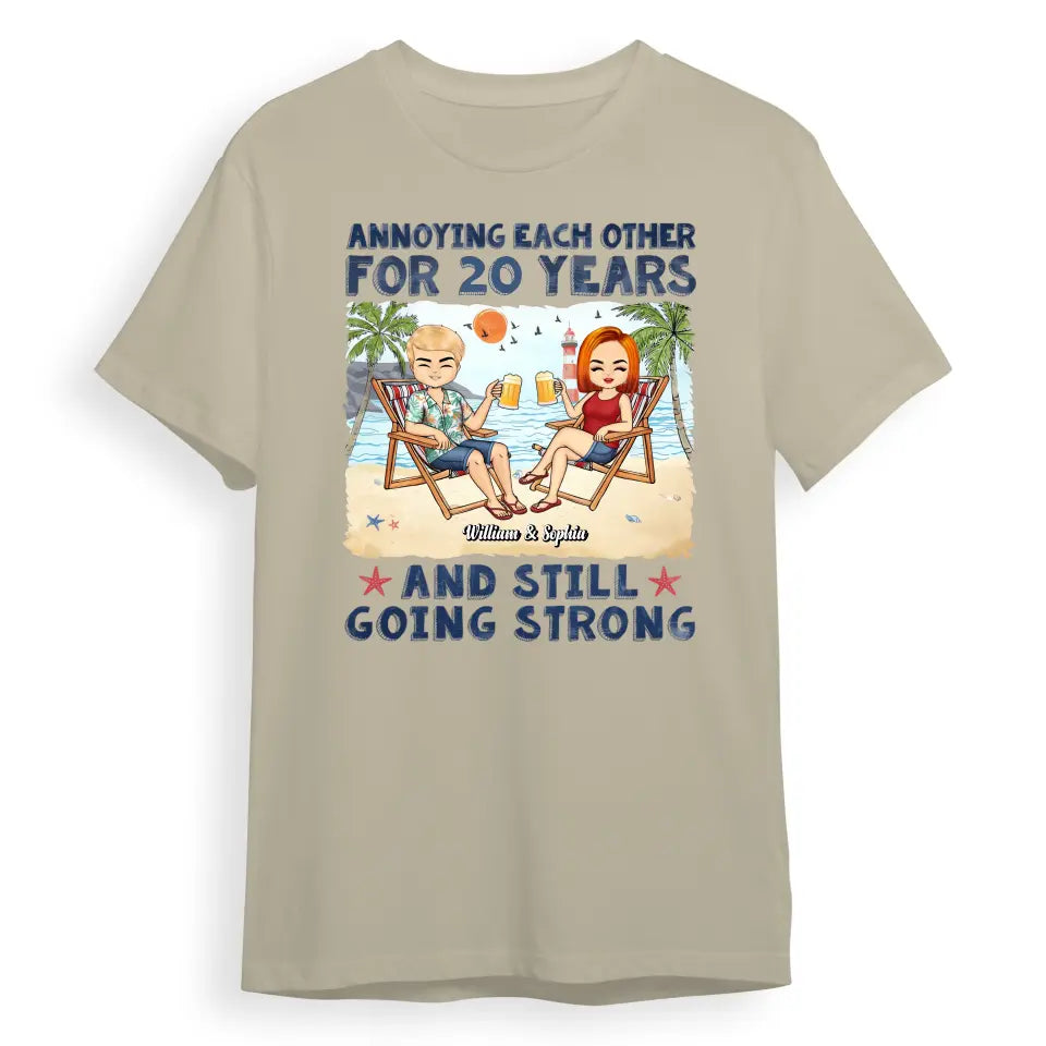 Annoying Each Other Beach Husband Wife - Couple Gift - Personalised Custom T-Shirt, Hoodie, Sweatshirt T-F79