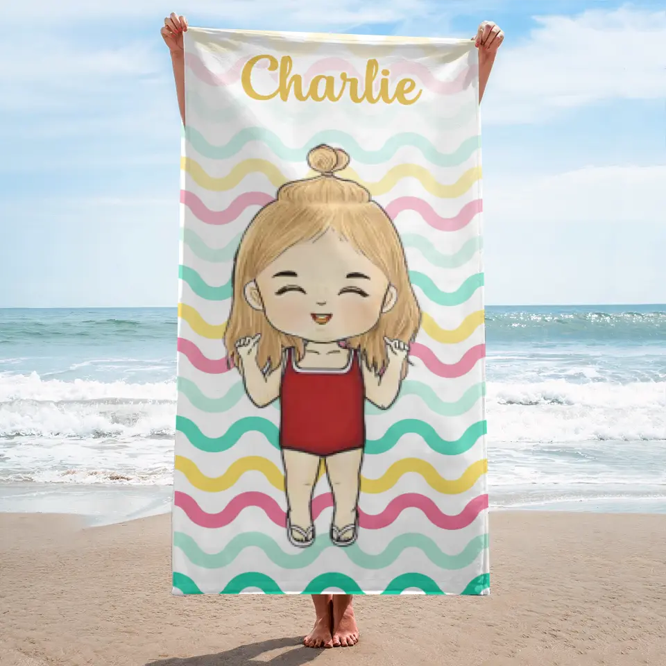 Salt In The Air Sand In Our Hair - Personalized Custom Beach Towel - Gift For Family, Gift For Kids, Summer Vacation