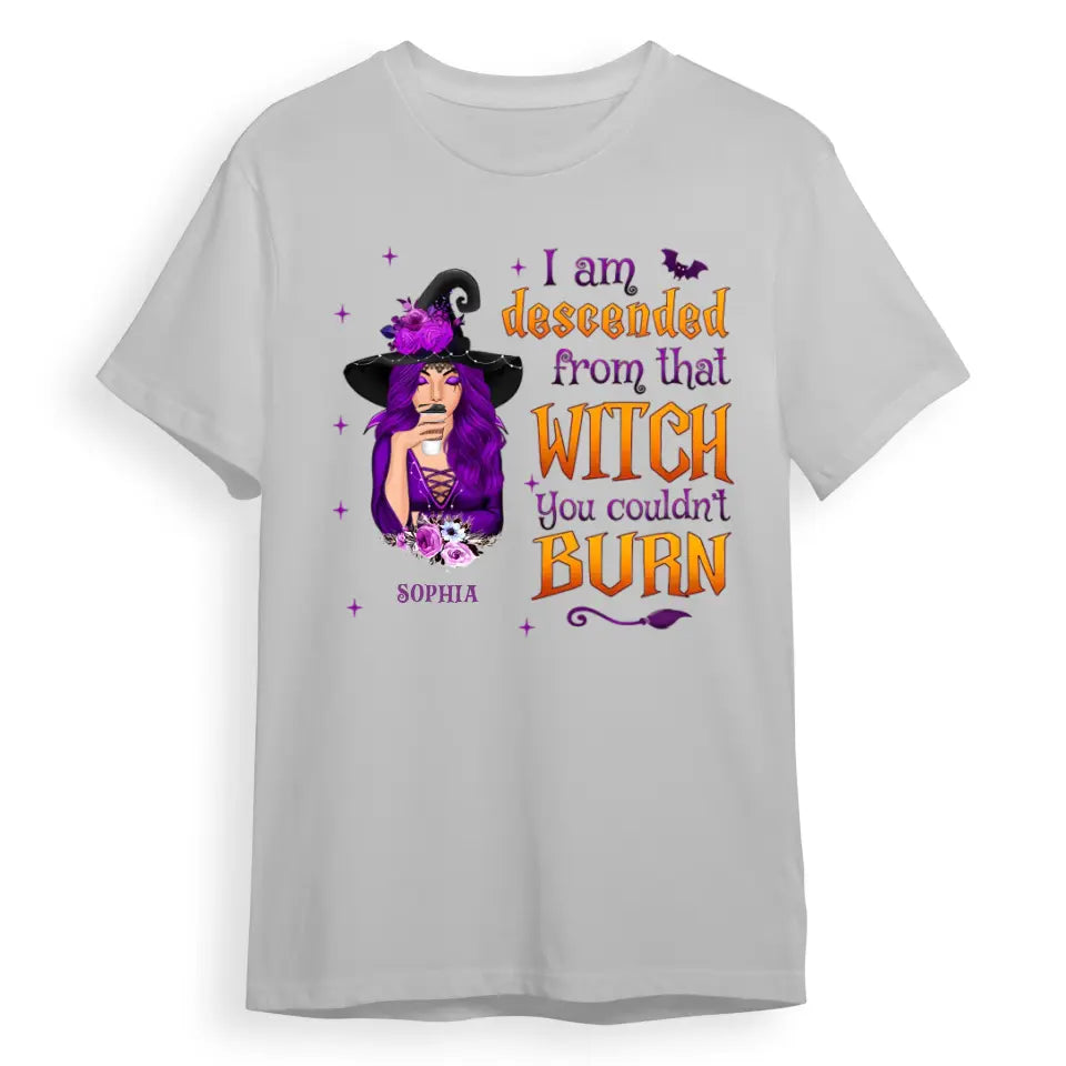 I Am Descended From That Witch - Personalised Unisex T-Shirt, Halloween Ideas T-F104