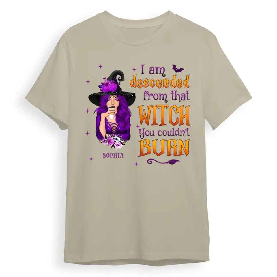 I Am Descended From That Witch - Personalised Unisex T-Shirt, Halloween Ideas T-F104