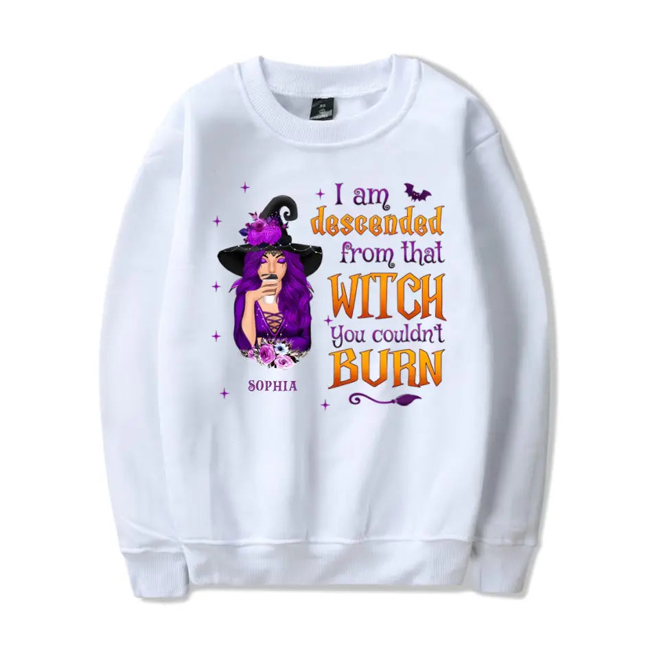 I Am Descended From That Witch - Personalised Unisex T-Shirt, Halloween Ideas T-F104