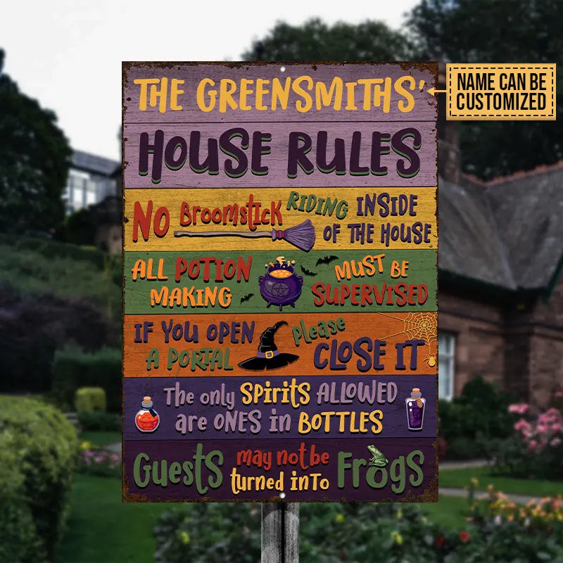 Witch House Rules Custom Classic Metal Signs, Witch Gift, Witch Decor ms-f188