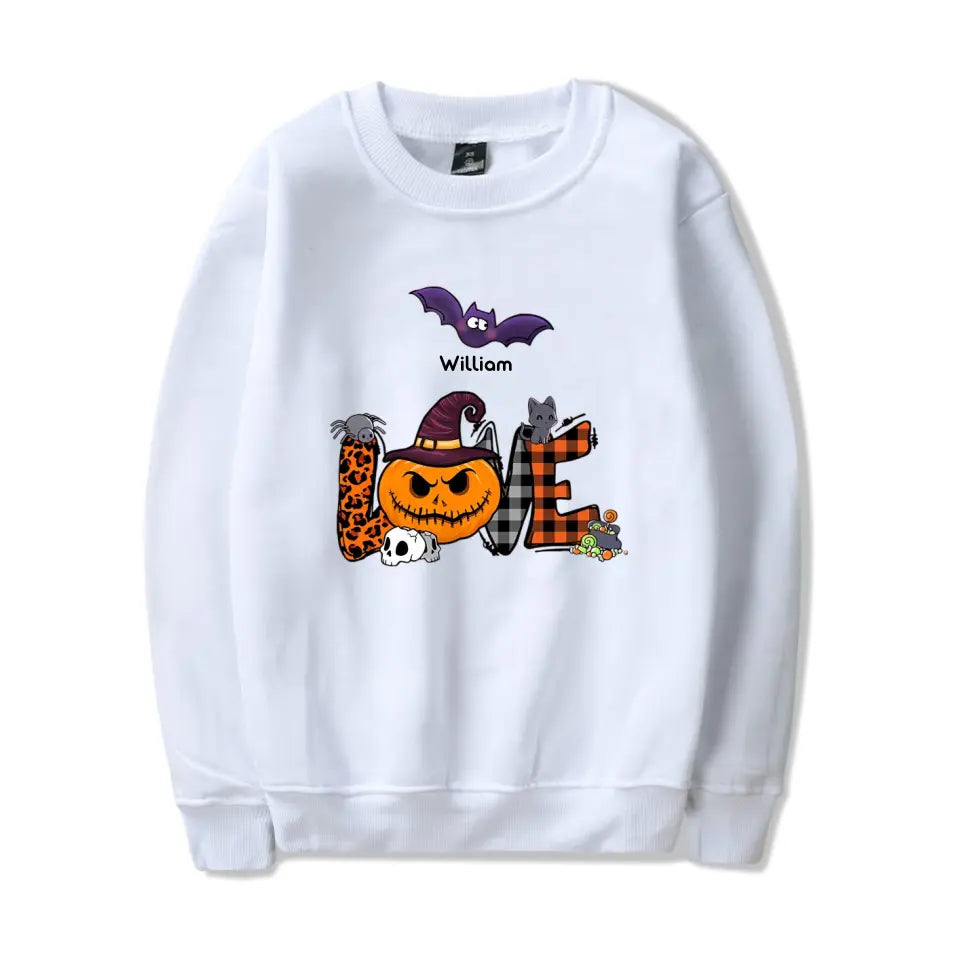 Love Halloween - Ghosts, Bats And Spiders - Personalized Unisex T-Shirt, Sweatshirt, Hoodie T-F88