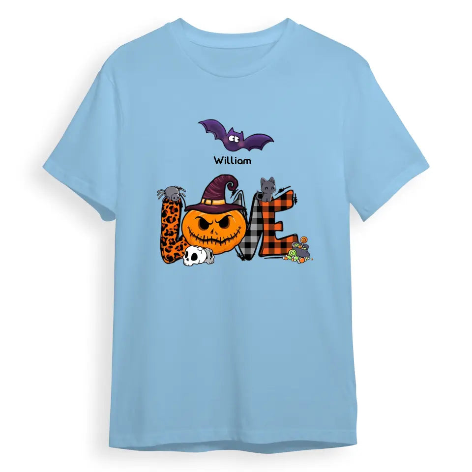 Love Halloween - Ghosts, Bats And Spiders - Personalized Unisex T-Shirt, Sweatshirt, Hoodie T-F88