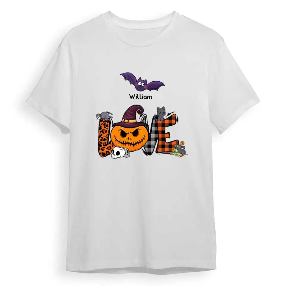 Love Halloween - Ghosts, Bats And Spiders - Personalized Unisex T-Shirt, Sweatshirt, Hoodie T-F88