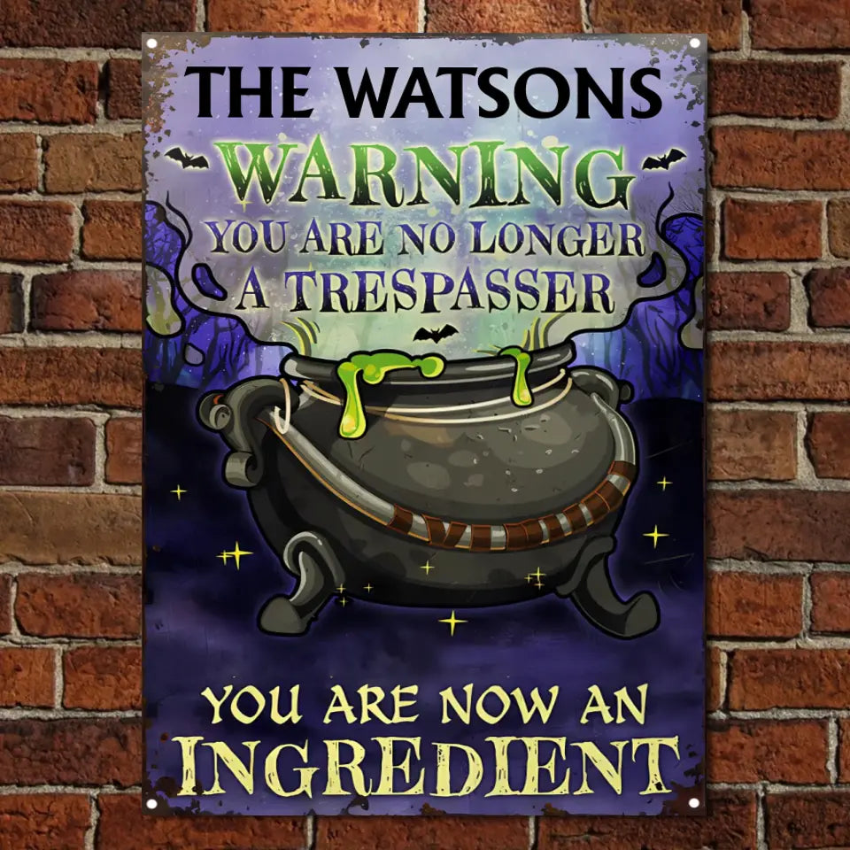 Cauldron Warning Witch Halloween Yard Decor - Personalized Custom Classic Metal Signs msf121