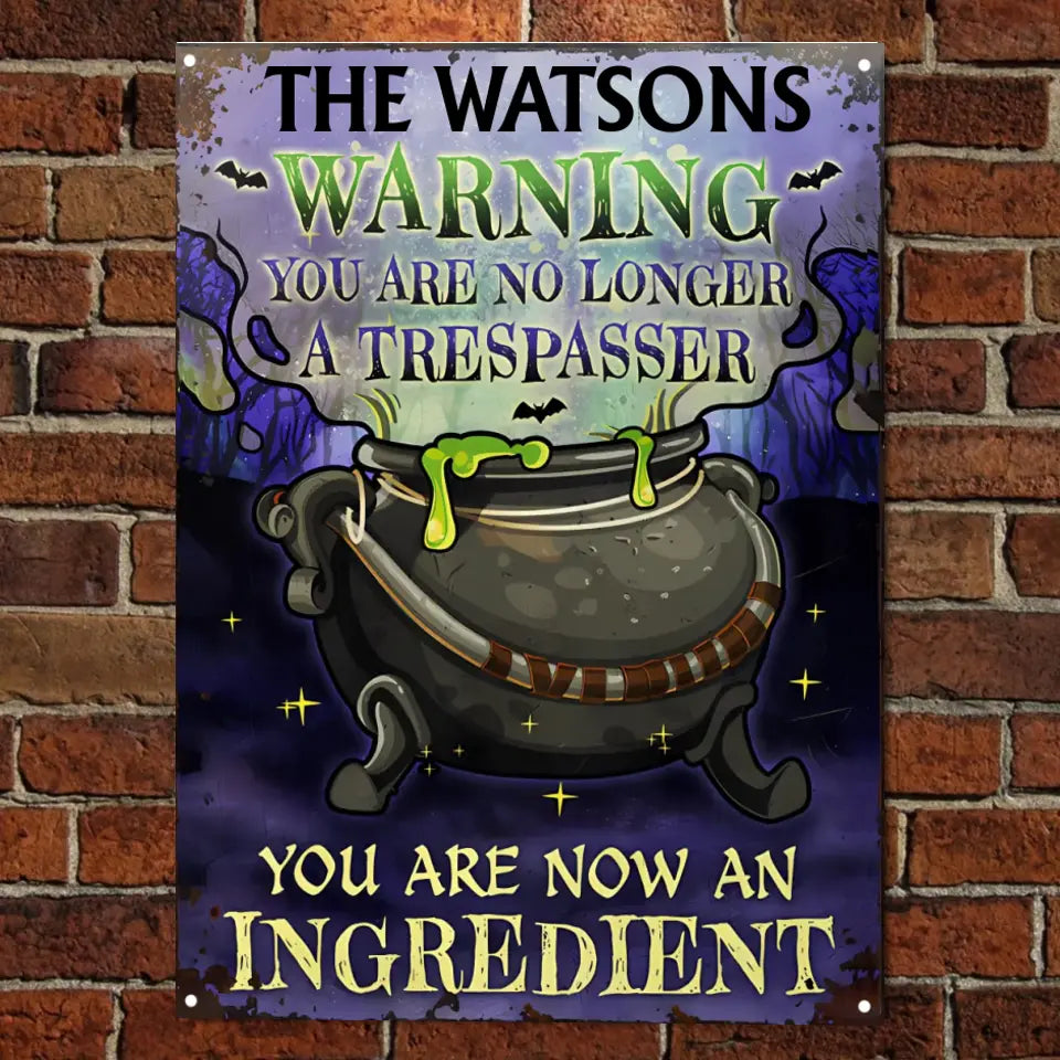 Cauldron Warning Witch Halloween Yard Decor - Personalized Custom Classic Metal Signs msf121