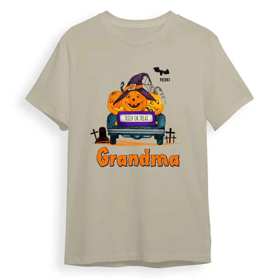 Trick Or Treat - Grandma With Little Bats - Personalized Unisex T-Shirt, Sweatshirt, Hoodie. Halloween Ideas T-F110