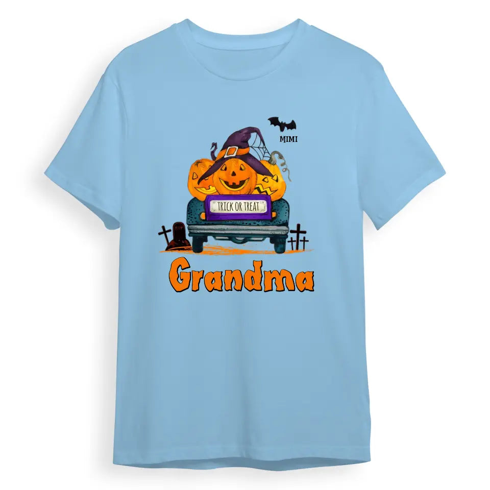 Trick Or Treat - Grandma With Little Bats - Personalized Unisex T-Shirt, Sweatshirt, Hoodie. Halloween Ideas T-F110