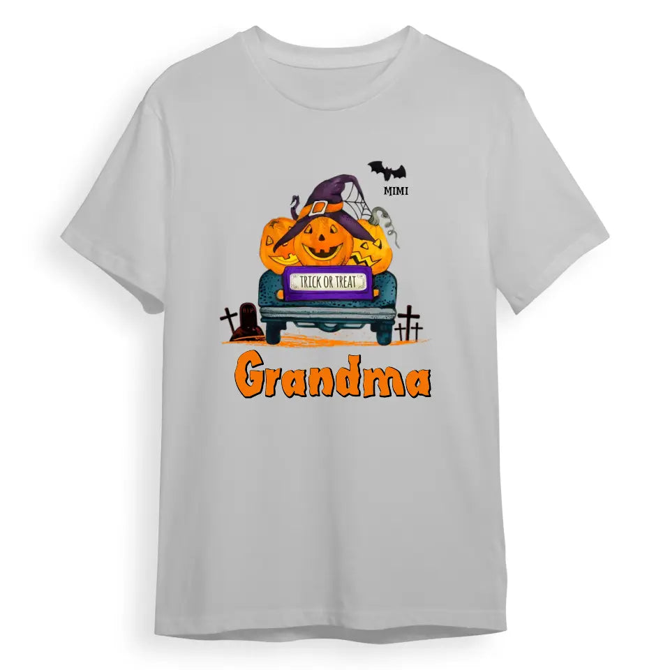 Trick Or Treat - Grandma With Little Bats - Personalized Unisex T-Shirt, Sweatshirt, Hoodie. Halloween Ideas T-F110