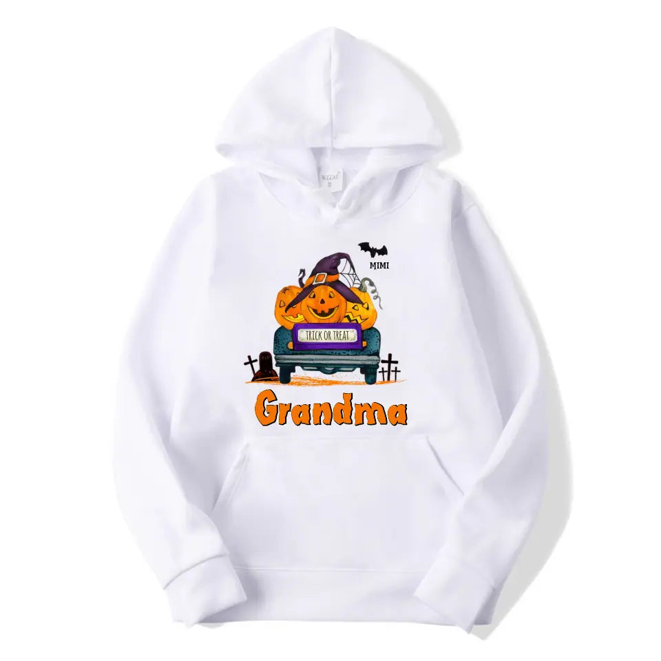 Trick Or Treat - Grandma With Little Bats - Personalized Unisex T-Shirt, Sweatshirt, Hoodie. Halloween Ideas T-F110