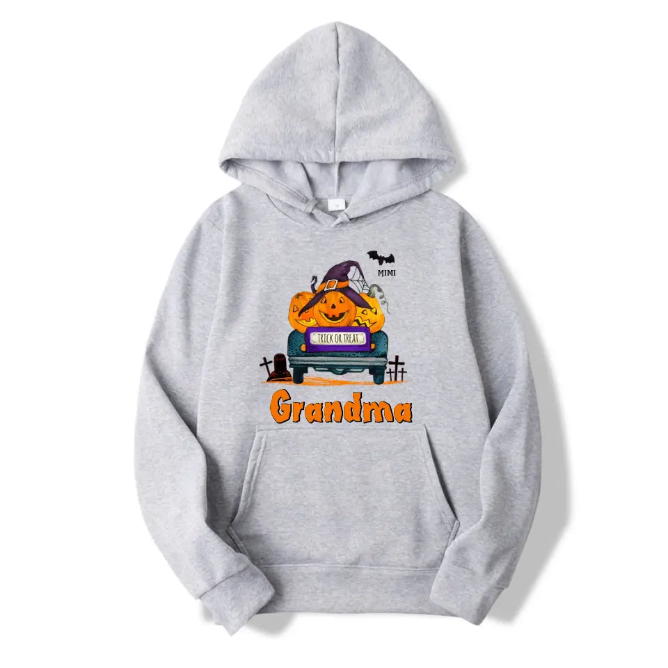 Trick Or Treat - Grandma With Little Bats - Personalized Unisex T-Shirt, Sweatshirt, Hoodie. Halloween Ideas T-F110