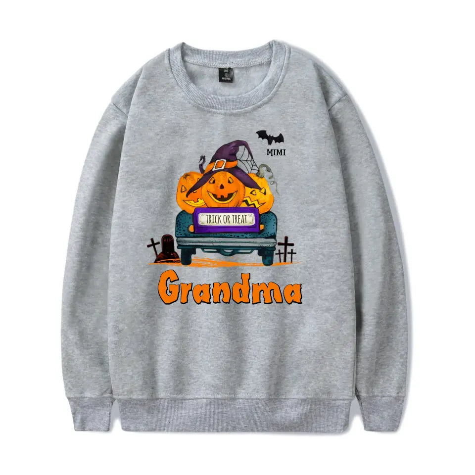 Trick Or Treat - Grandma With Little Bats - Personalized Unisex T-Shirt, Sweatshirt, Hoodie. Halloween Ideas T-F110