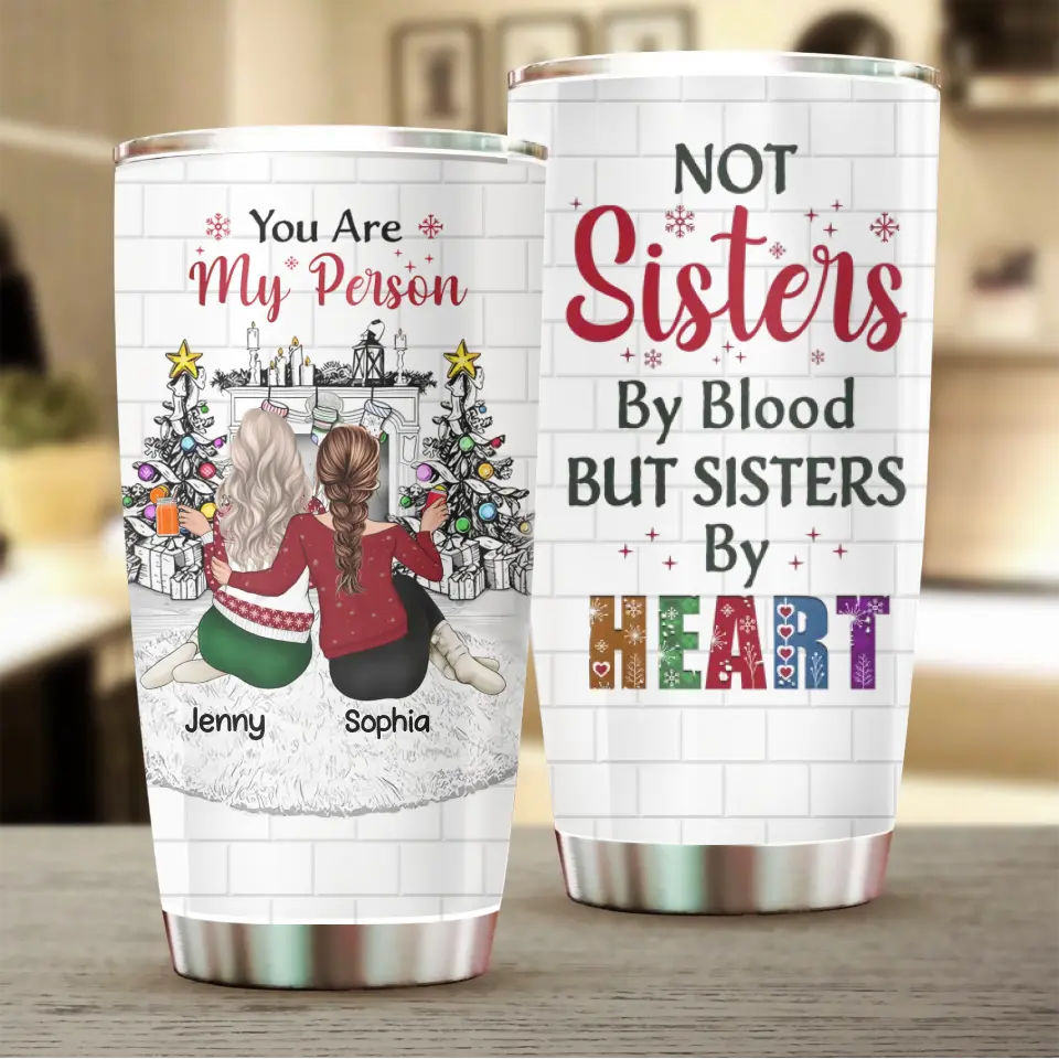 Sisters & Brothers Will Always Be Connected By Heart - Christmas Gift For Siblings And Best Friends - Personalized Custom 20oz Tumbler TU-F26