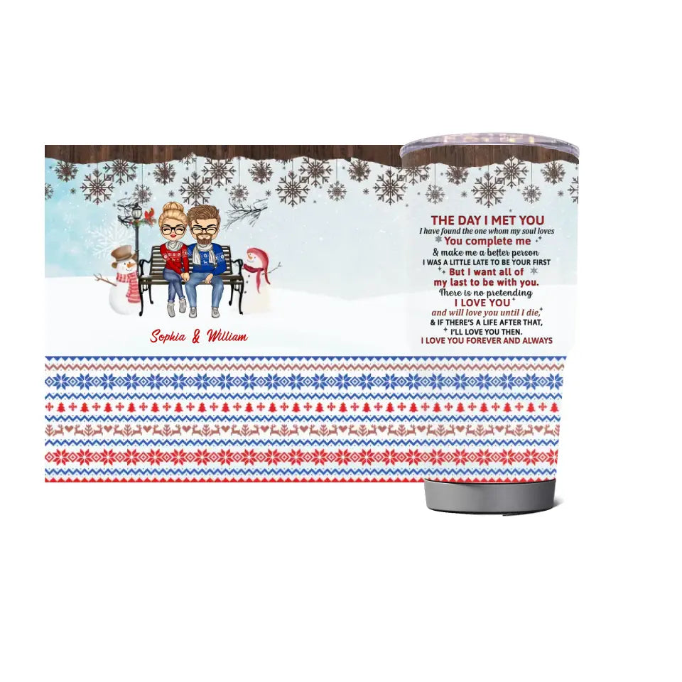 Christmas Couple The Day I Met You - Christmas Gift For Couple Husband And Wife - Personalized Custom 30 Oz Tumbler TU-F29